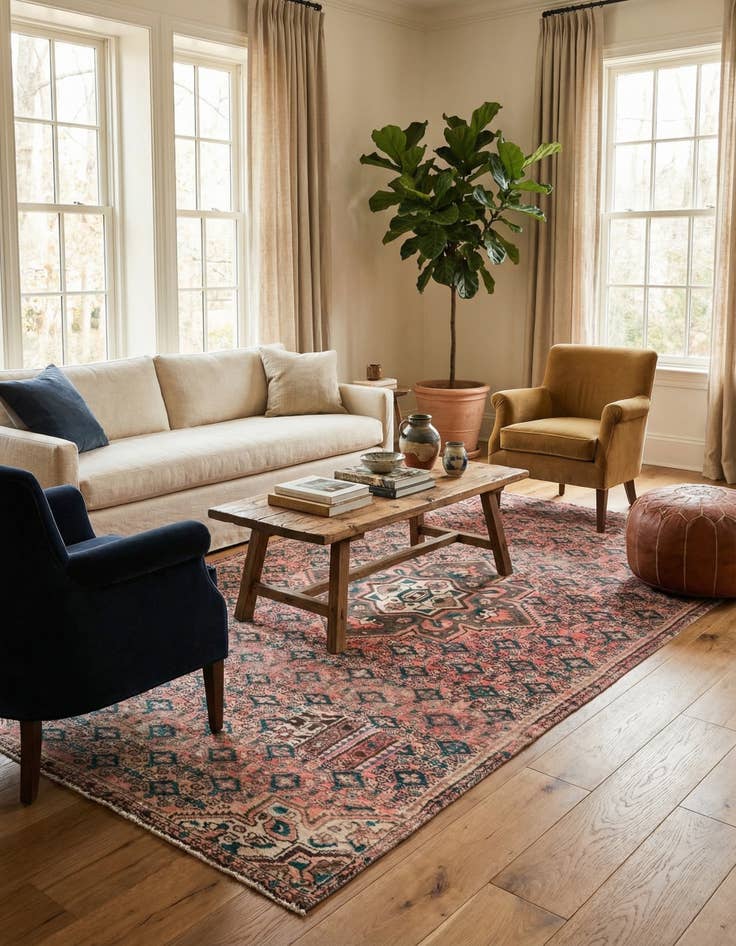 Detail image of 4' 7 x 10'  Hand Knotted Ultra Vintage Persian Wool Runner Rug