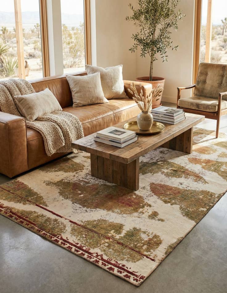 Detail image of 5' 10 x 9' 5  Hand Knotted Ultra Vintage Persian Wool Rug