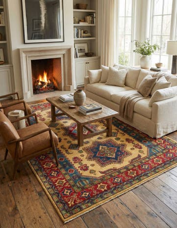 6' 8 x 9' 8 Hand Knotted Kazak Rug