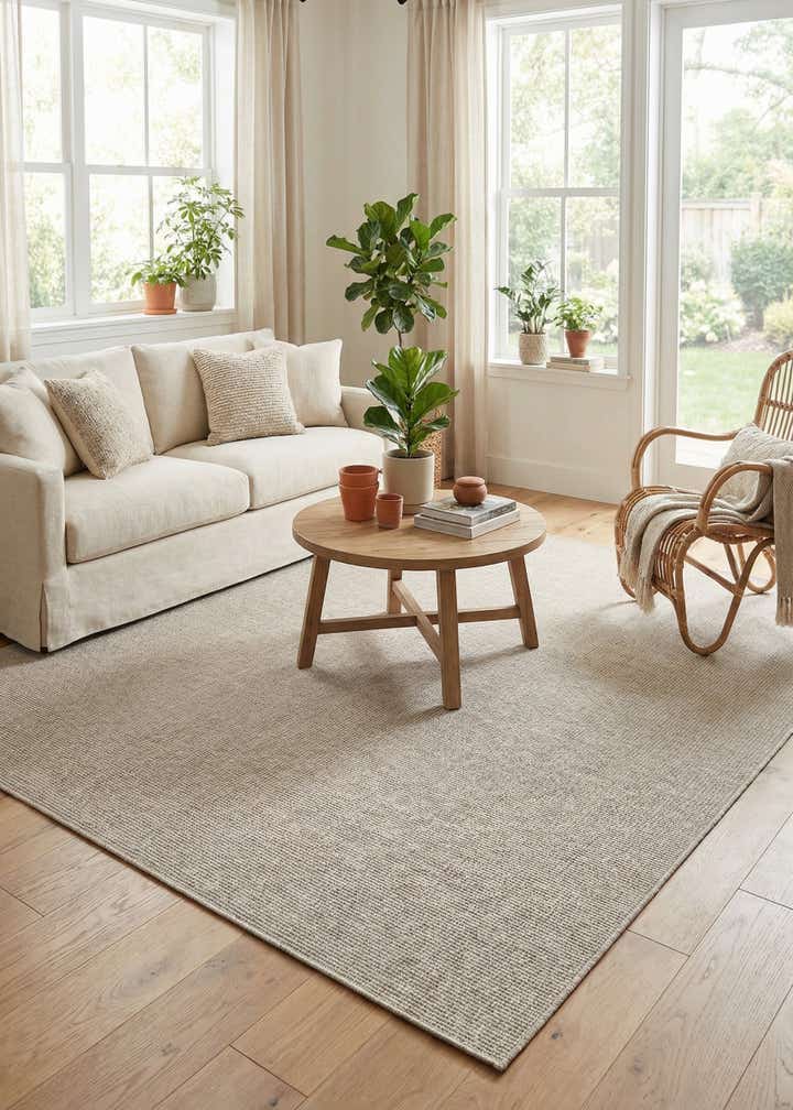 7' 10 x 7' 10 Easy-Clean Solid Indoor / Outdoor Square Rug