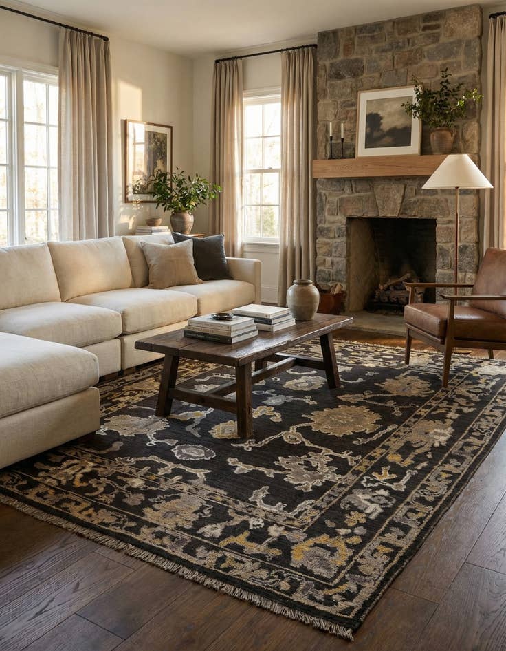 Detail image of 8' 3 x 10' 4  Hand Knotted Oushak Wool Rug