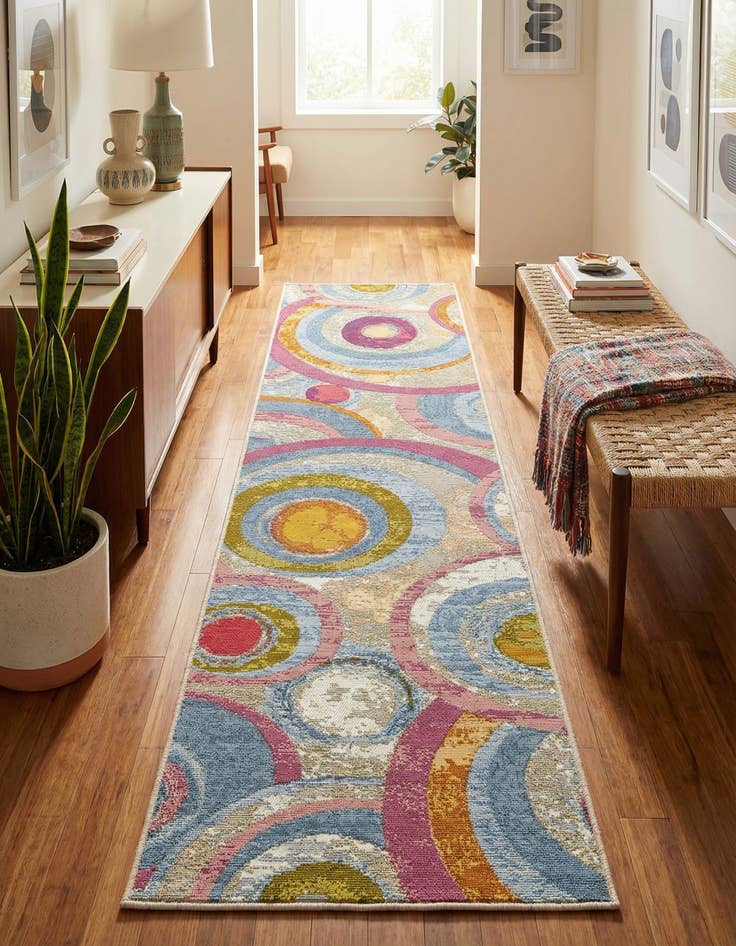 Detail image of 2' x 8' Easy-Clean Modern Indoor / Outdoor Runner Rug