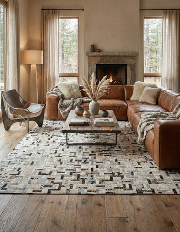 5' x 7' 11 Cowhide - Patchwork Rug