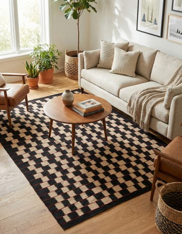 5' x 6' 2 Hand Woven Kilim Modern Wool Rug
