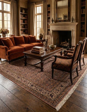 8' 1 x 11' 5 Hand Knotted Farahan Wool Rug