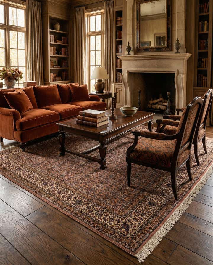 8' 1 x 11' 5 Hand Knotted Farahan Wool Rug