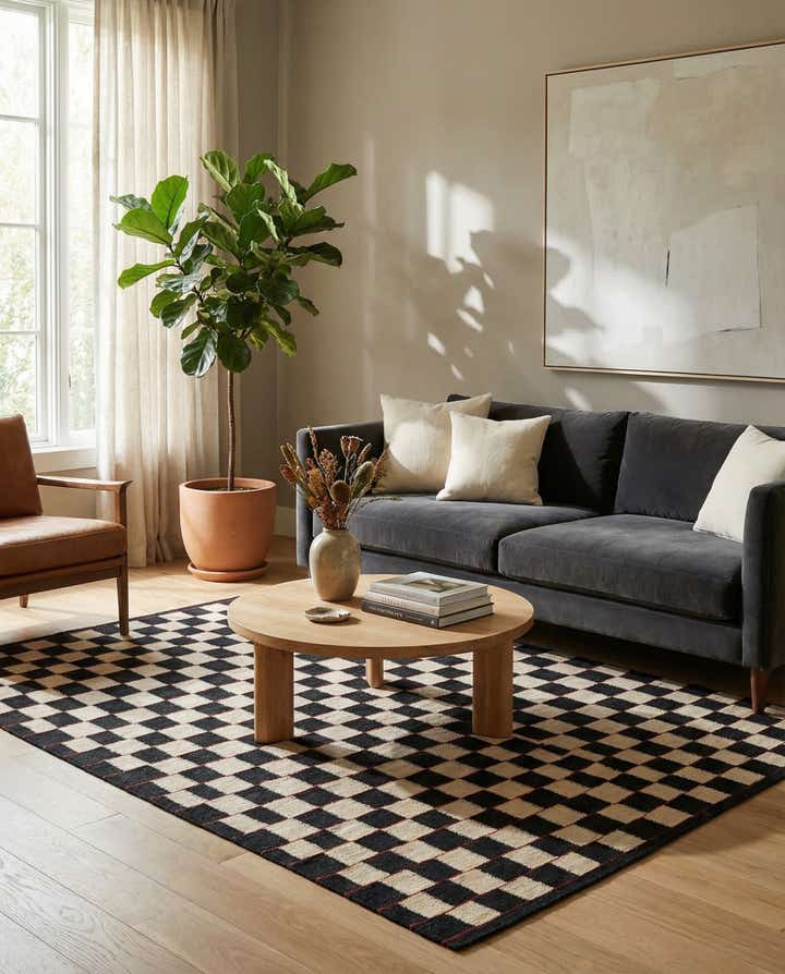 5' 2 x 6' 3 Hand Woven Kilim Modern Wool Rug