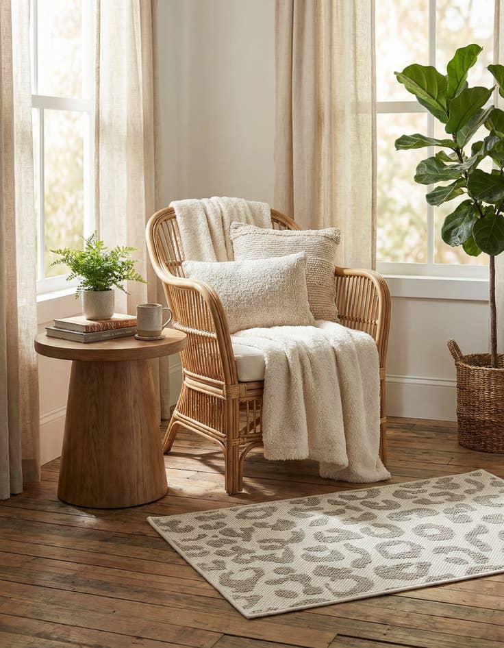 Detail image of 1' 10 x 2' 9  Washable Safari Indoor / Outdoor Rug