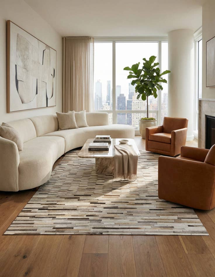 Detail image of  5' 1 x 8' 2 Cowhide Rug