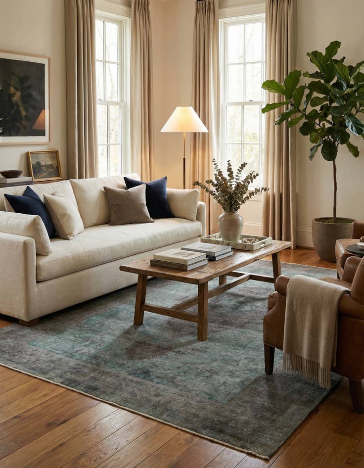 Detail image of 6' 5 x 9' 3  Hand Knotted Ultra Vintage Persian Wool Rug