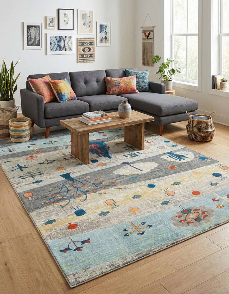 Detail image of 9' 10 x 14'  Washable Vivid Rug