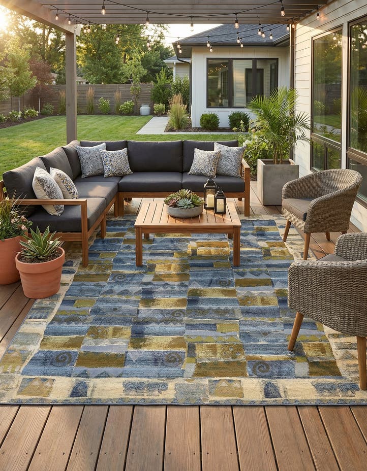 10' x 12' 2 Easy-Clean Modern Indoor / Outdoor...