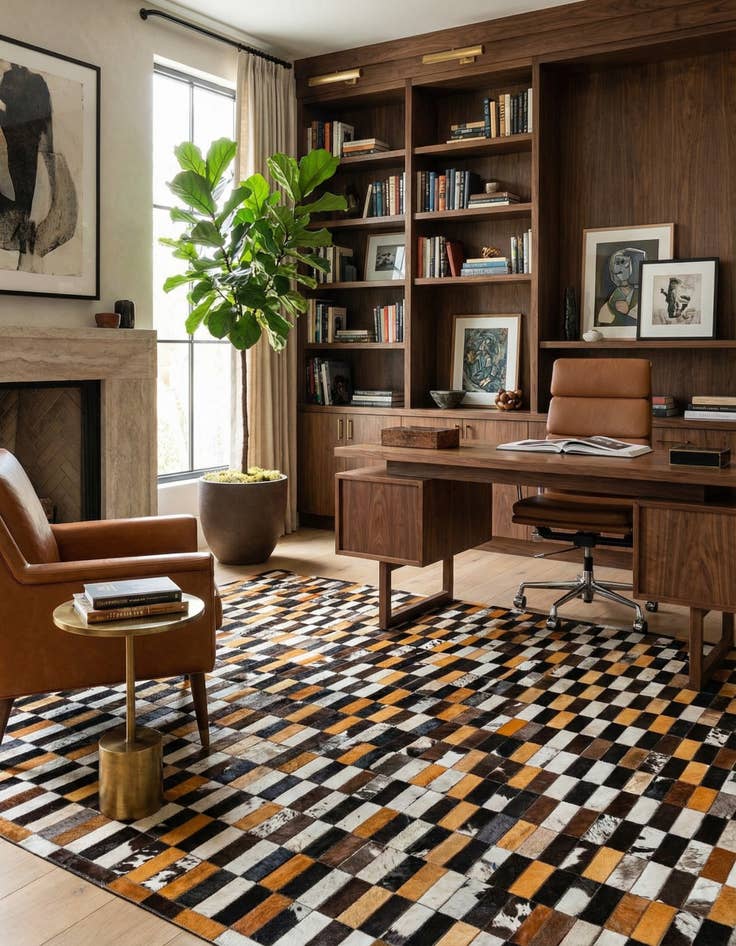 Detail image of  8' 3 x 10' Cowhide - Patchwork Rug