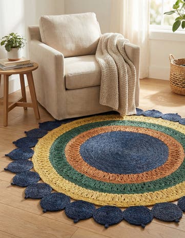 5' 1 x 5' 1 Handmade Braided Jute Round Rug