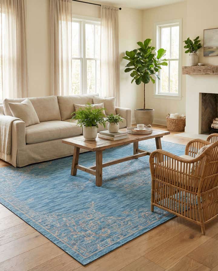 7' x 10' Easy-Clean Traditional Indoor / Outdoor Rug