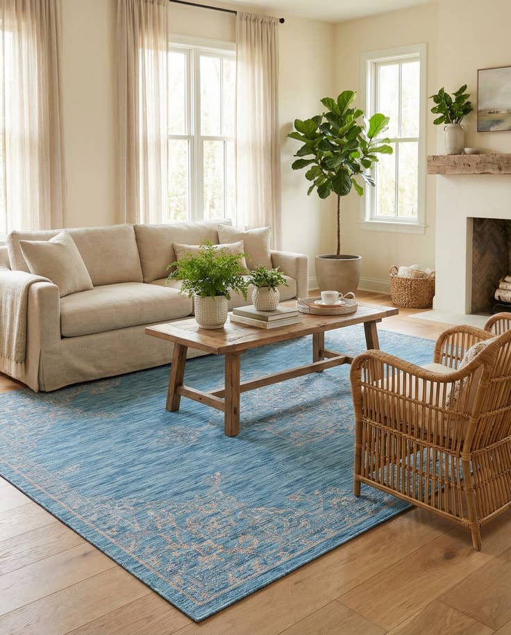 Detail image of 7' x 10' Easy-Clean Traditional Indoor / Outdoor Rug