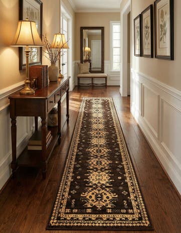 Brown Heris Runner Rug