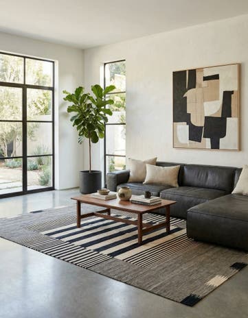 6' 9 x 9' 9 Hand Woven Kilim Modern Wool Rug