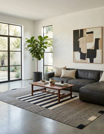 6' 9 x 9' 9 Hand Woven Kilim Modern Wool Rug