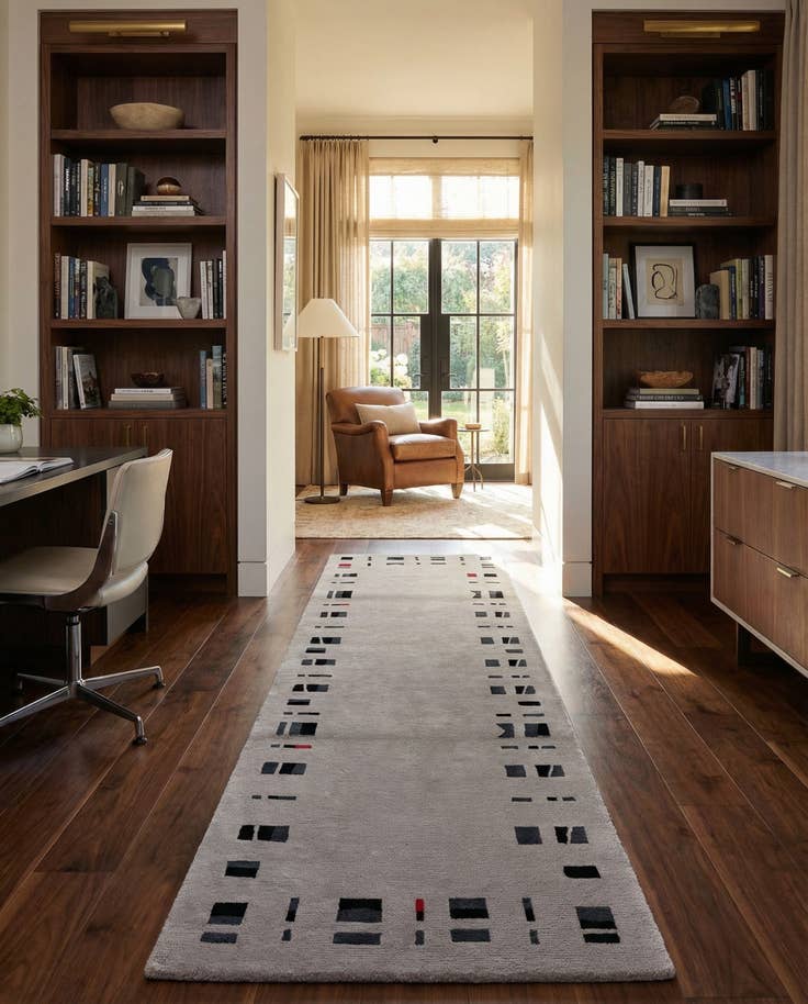 Detail image of 2' 8 x 9' 8 Hand Knotted Tibet Wool Runner Rug