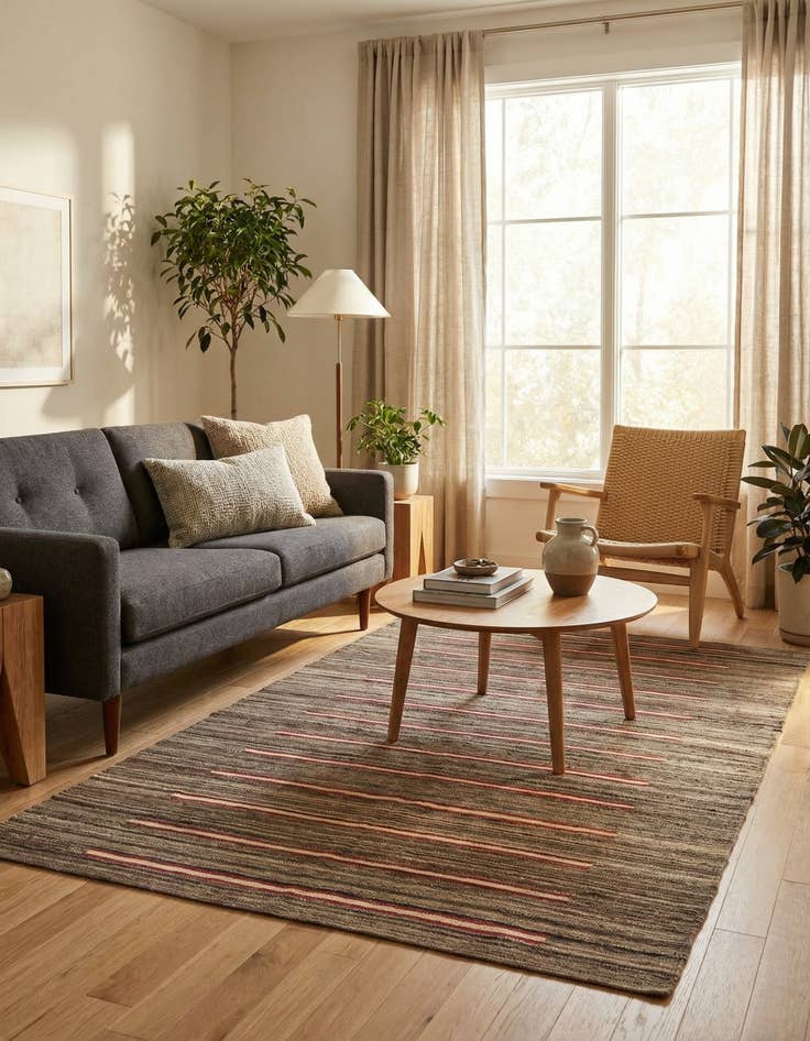 Detail image of 4' 2 x 5' 10  Hand Woven Kilim Modern Wool Rug