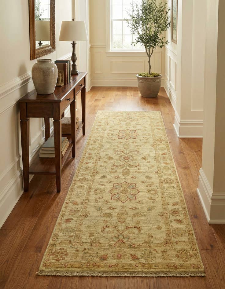 Detail image of 2' 6 x 6' 5  Hand Knotted Peshawar Ziegler Runner Rug