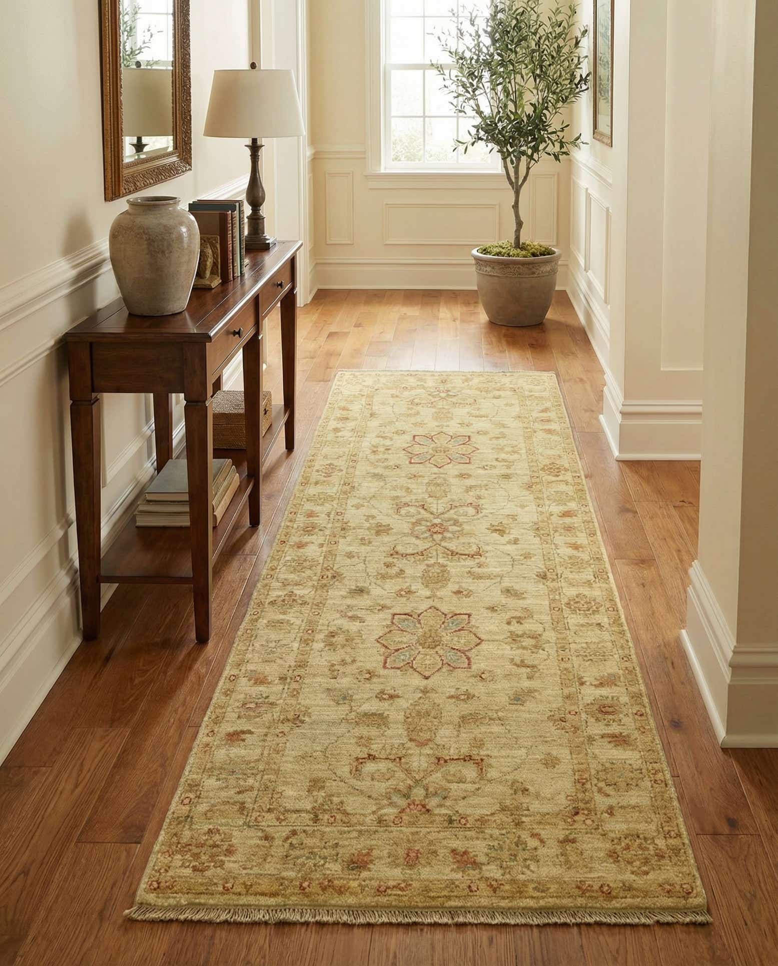 2' 6 x 6' 5 Hand Knotted Peshawar Ziegler Runner Rug