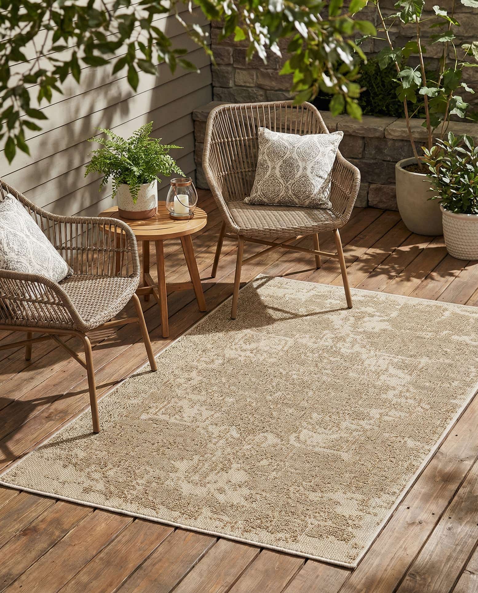 4' 1 x 6' 1 Easy-Clean Traditional Indoor / Outdoor Rug