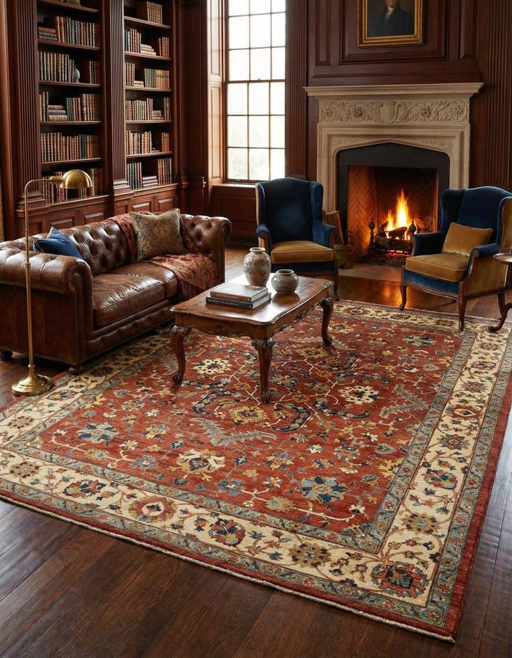 Detail image of 9' 1 x 11' 6 Serapi Wool Rug