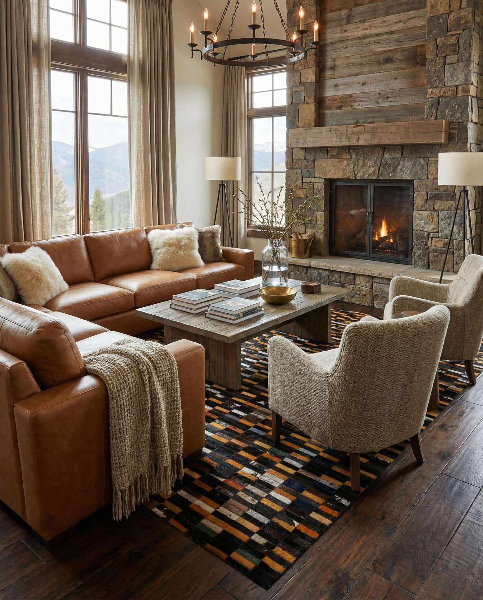 5' 3 x 8' 1 Cowhide - Patchwork Rug