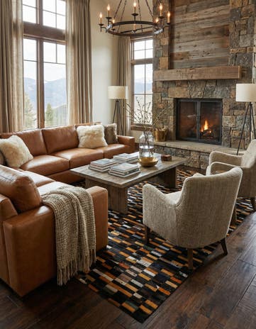 5' 3 x 8' 1 Cowhide - Patchwork Rug