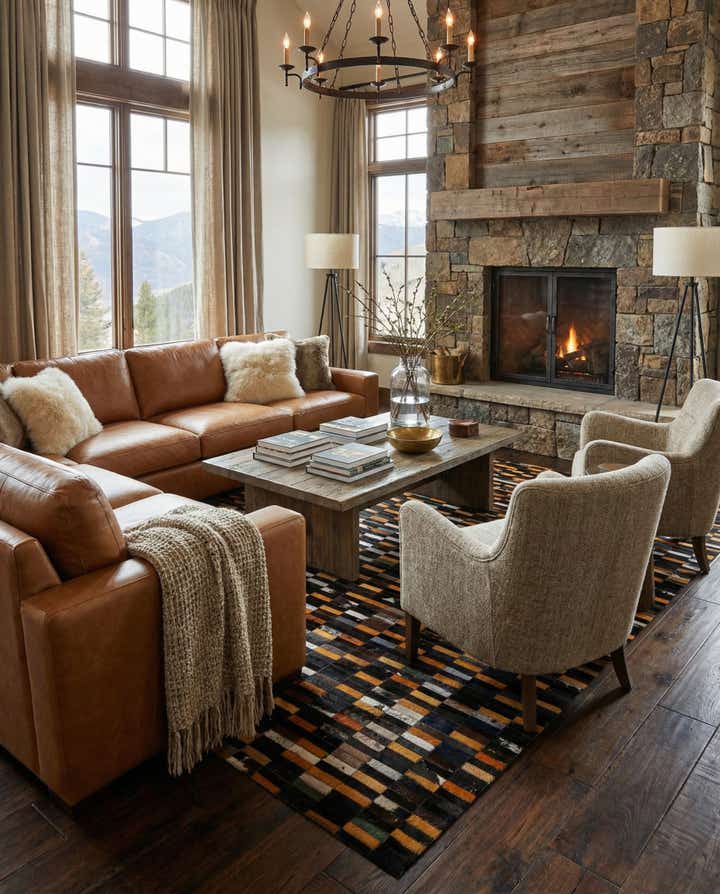 5' 3 x 8' 1 Cowhide - Patchwork Rug