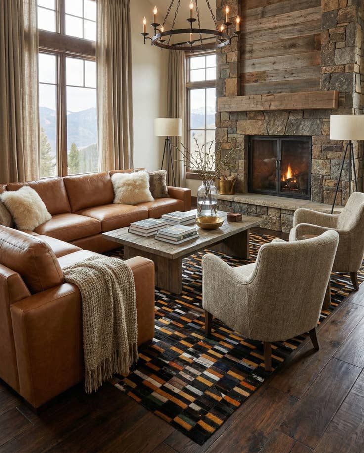 Detail image of 5' 3 x 8' 1 Cowhide - Patchwork Rug