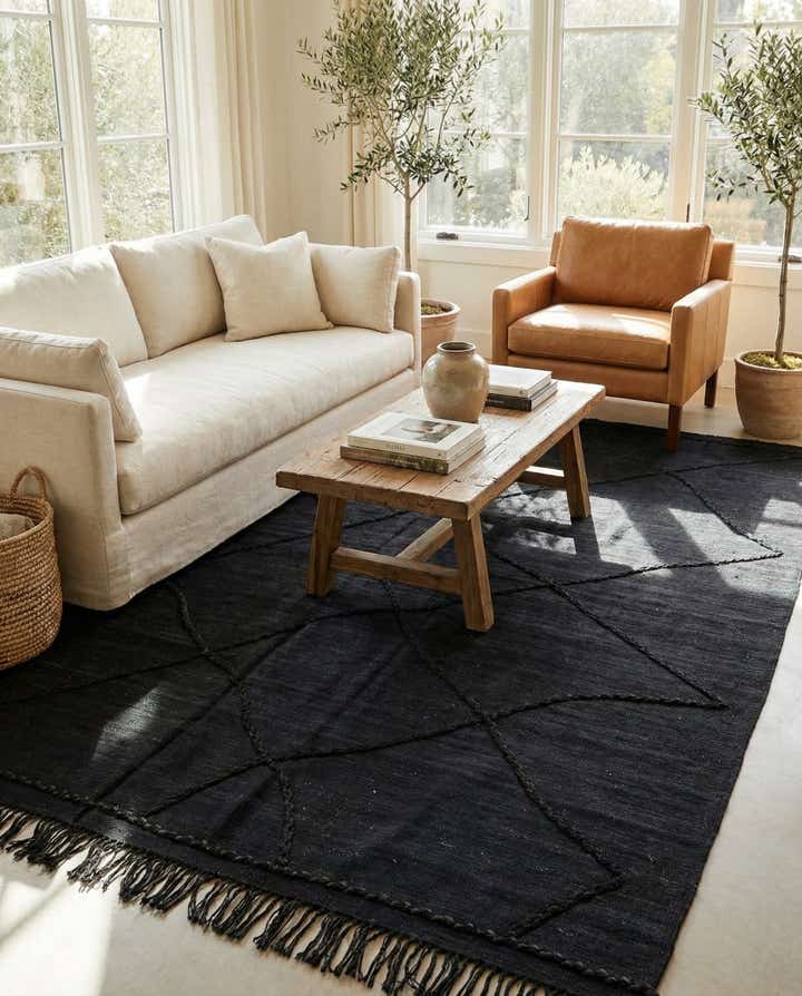 5' 8 x 8' Hand Knotted Moroccan Wool Rug
