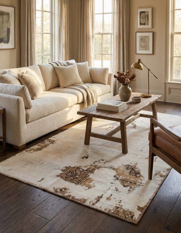 3' 7 x 6' 6 Hand Knotted Ultra Vintage Persian Wool Rug