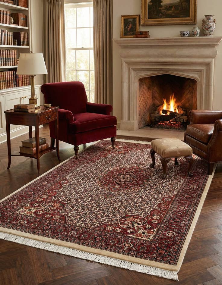 Detail image of 3' 8 x 5' 10 Bidjar With Silk Rug