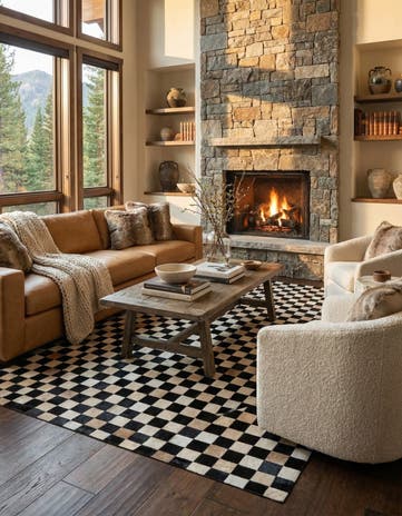 6' 8 x 9' 9 Cowhide Stocks Rug