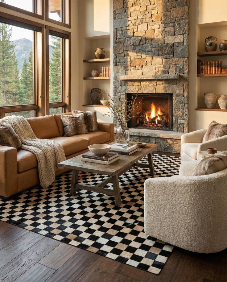 Detail image of 6' 8 x 9' 9 Cowhide Stocks Rug