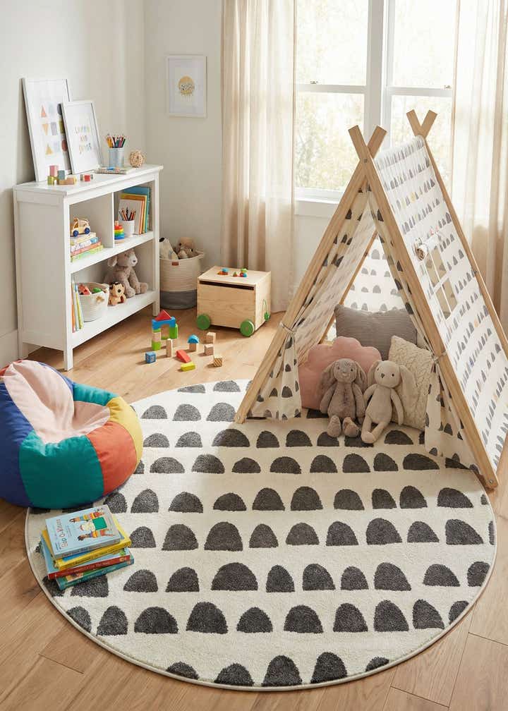 5' x 5' Whimsy Kids Round Rug