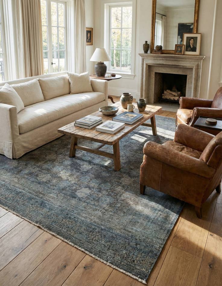 Detail image of  9' x 11' 9  Hand Knotted Ultra Vintage Persian Wool Rug