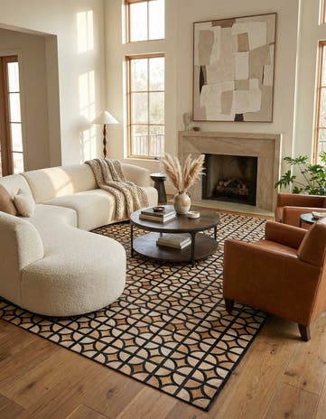 8' 2 x 10' Cowhide Leather Rug