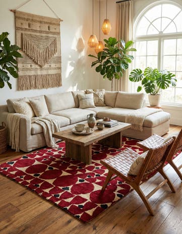 5' 7 x 8' 2 Hand Knotted Moroccan Wool Rug