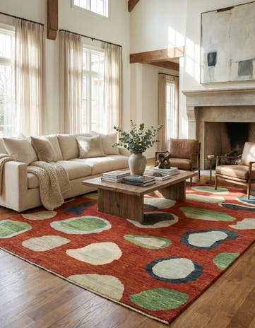 8' 6 x 11' 6 Hand Knotted Modern Ziegler Rug