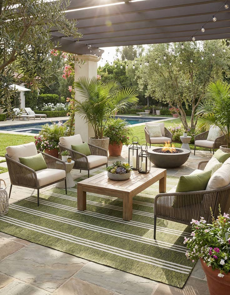 Detail image of 13' x 13'  Washable Jill Zarin Anguilla Indoor / Outdoor Square Rug