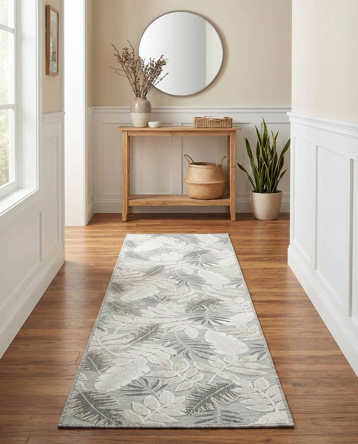 Detail image of 2' 7 x 12' Easy-Clean Botanical Indoor / Outdoor Runner Rug