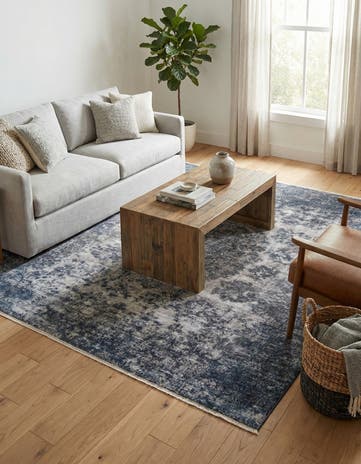 Gray and Blue Boutique Square Rug