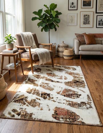 3' 7 x 5' 9 Hand Knotted Ultra Vintage Persian Wool Rug
