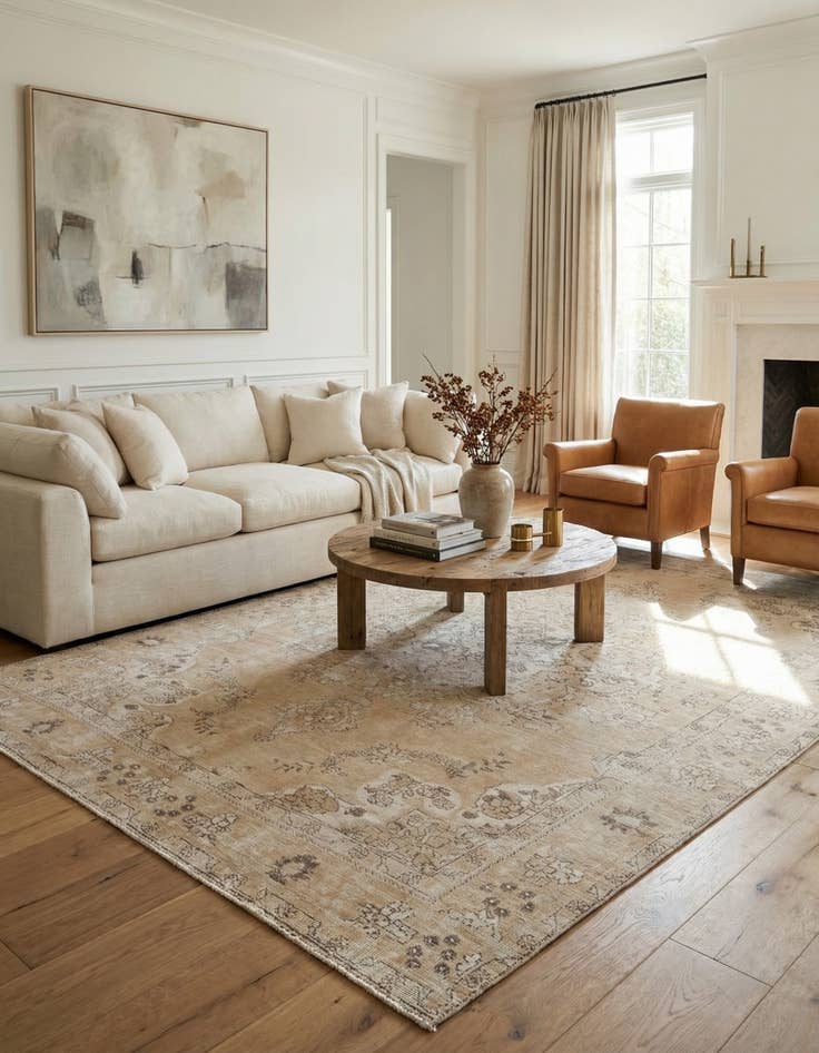 Detail image of 6' 7 x 9' 2  Hand Knotted Ultra Vintage Persian Wool Rug