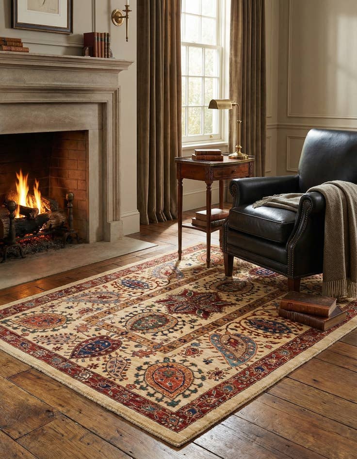 Detail image of 4' 11 x 6' 5  Hand Knotted Ariana Ziegler Rug