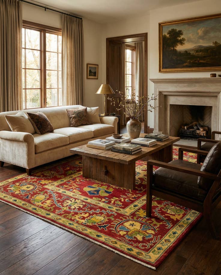 Detail image of 5' 2 x 6' 9 Hand Knotted Kazak Rug